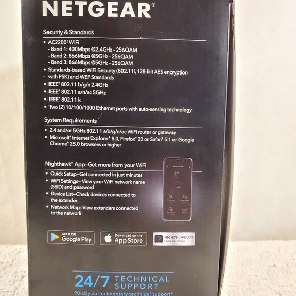 Netgear Nighthawk X6 EX7700 AC2200 Tri-Band WiFi Mesh Range Extender - Picture 5 of 7